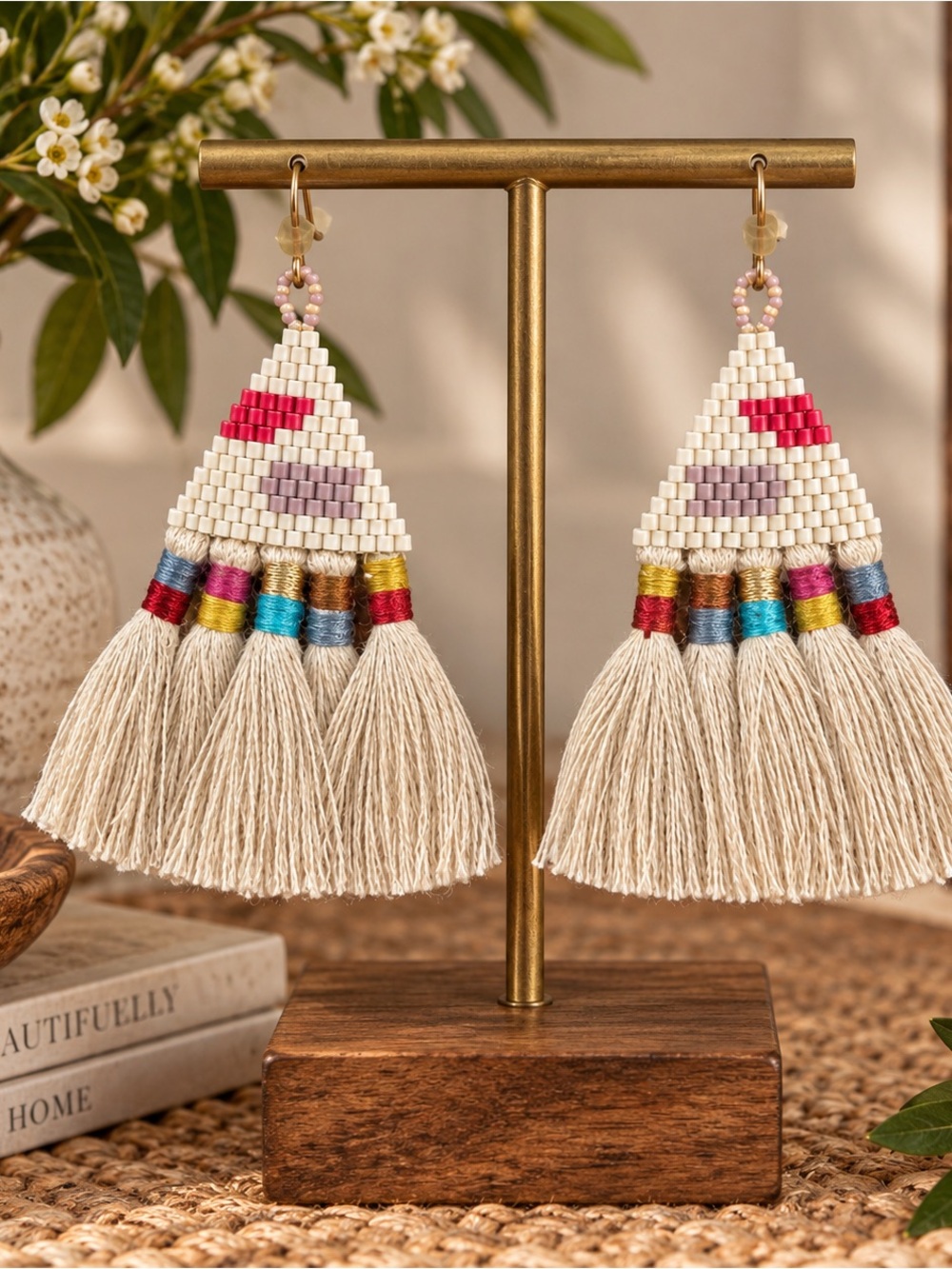 Handmade Beaded Tassel Boho Drop Fringe Earrings Anthropologie